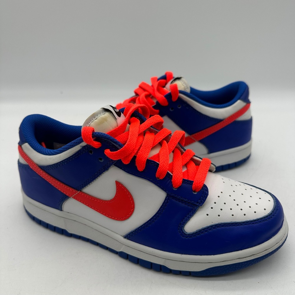 Nike CW1590-104 Kids Size Shoes 6.5Y Dunk Low GS "Bright Crimson Game Royal"